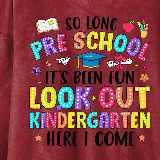 So Long Prek Graduation Kindergarten Here I Come Hooded Wearable Blanket