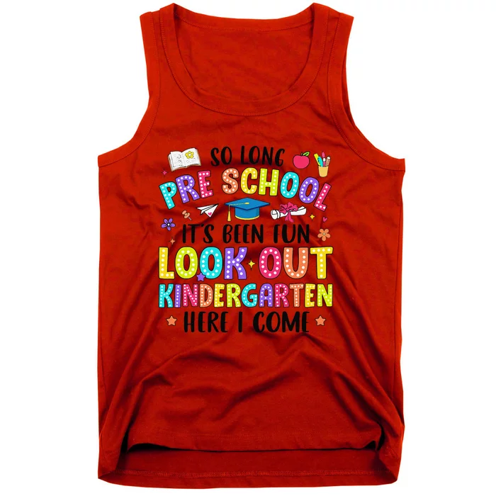 So Long Prek Graduation Kindergarten Here I Come Tank Top