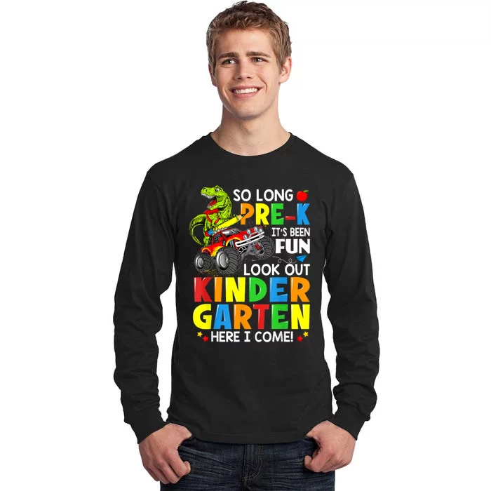 So Long Pre K Look Out Kindergarten Here I Come Dinosaur Tall Long Sleeve T-Shirt