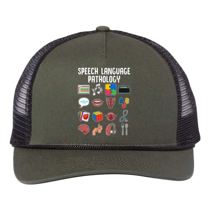 Speech Language Pathology Slp Cool Speech Pathologist Gift Retro Rope Trucker Hat Cap