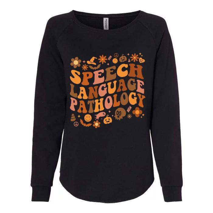 Speech Language Pathology Retro Halloween Speech Therapy Womens California Wash Sweatshirt