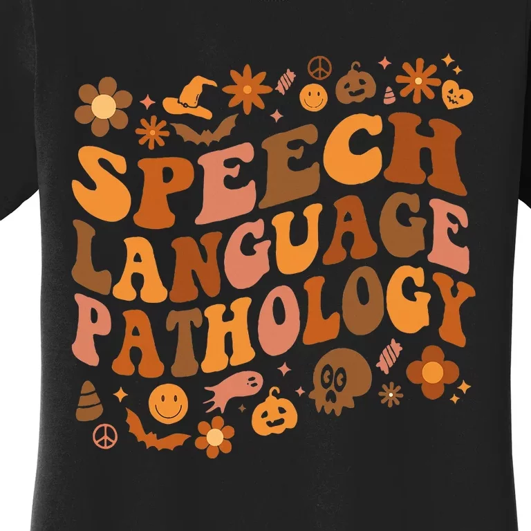 Speech Language Pathology Retro Halloween Speech Therapy Women's T-Shirt