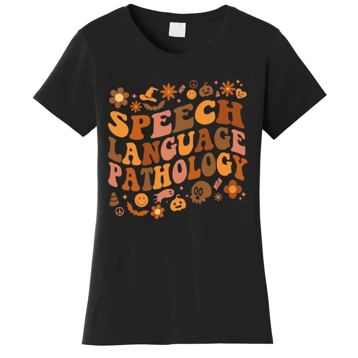 Speech Language Pathology Retro Halloween Speech Therapy Women's T-Shirt