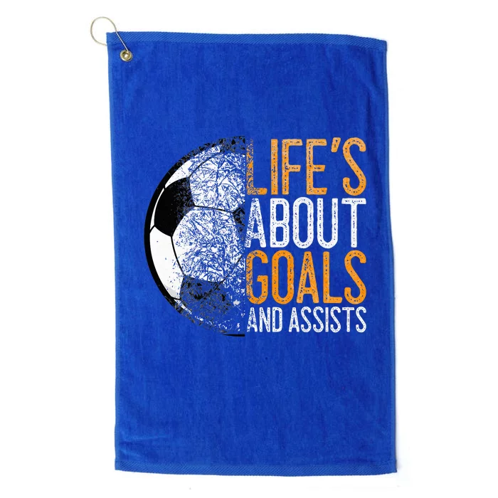 Soccer Lovers Player Football Goal Platinum Collection Golf Towel