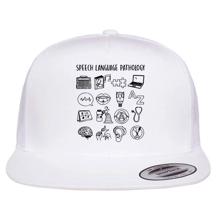 Speech Language Pathology Speech Therapy Awareness Flat Bill Trucker Hat