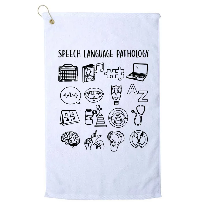 Speech Language Pathology Speech Therapy Awareness Platinum Collection Golf Towel