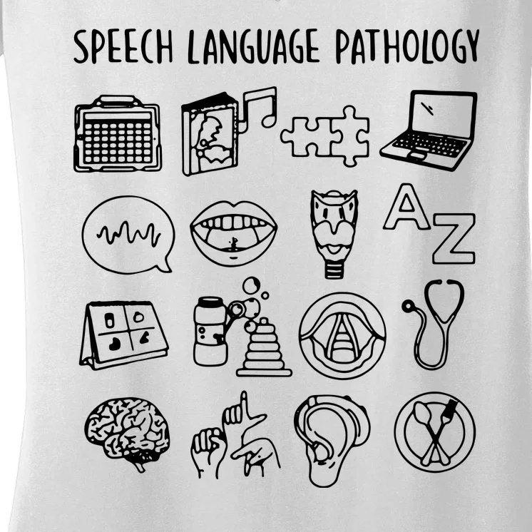 Speech Language Pathology Speech Therapy Awareness Women's V-Neck T-Shirt