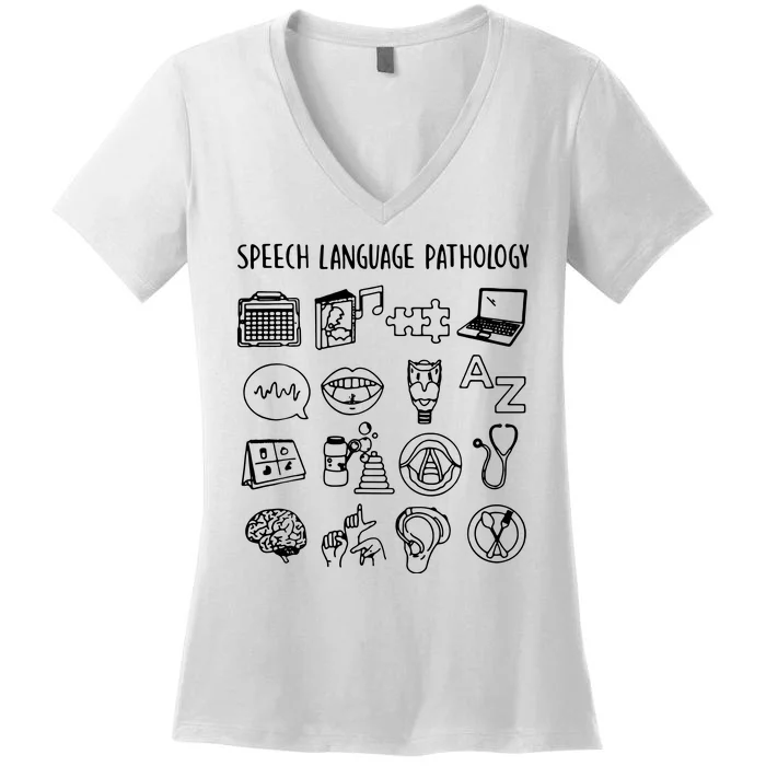 Speech Language Pathology Speech Therapy Awareness Women's V-Neck T-Shirt