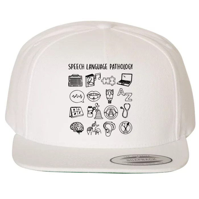 Speech Language Pathology Speech Therapy Awareness Wool Snapback Cap