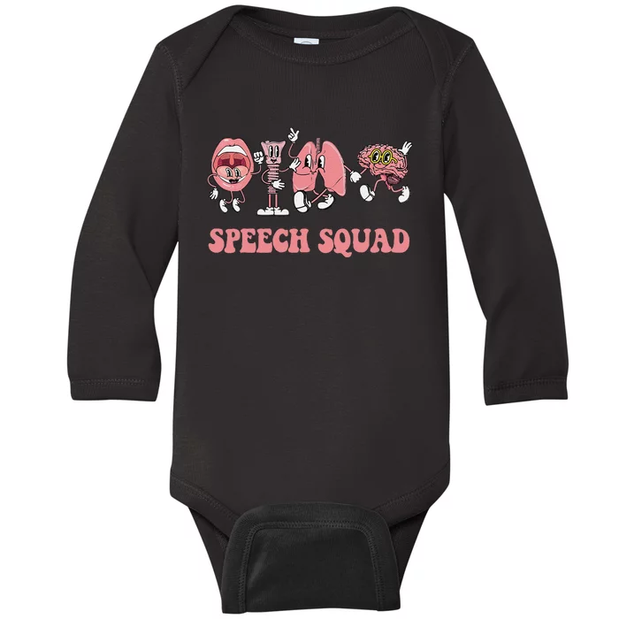 Speech Language Pathologist Slp Speech Squad Therapy Gift Baby Long Sleeve Bodysuit