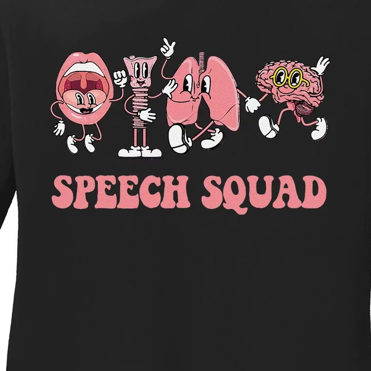 Speech Language Pathologist Slp Speech Squad Therapy Gift Ladies Long Sleeve Shirt