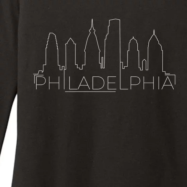 Skyline Line Philadelphia City Womens CVC Long Sleeve Shirt