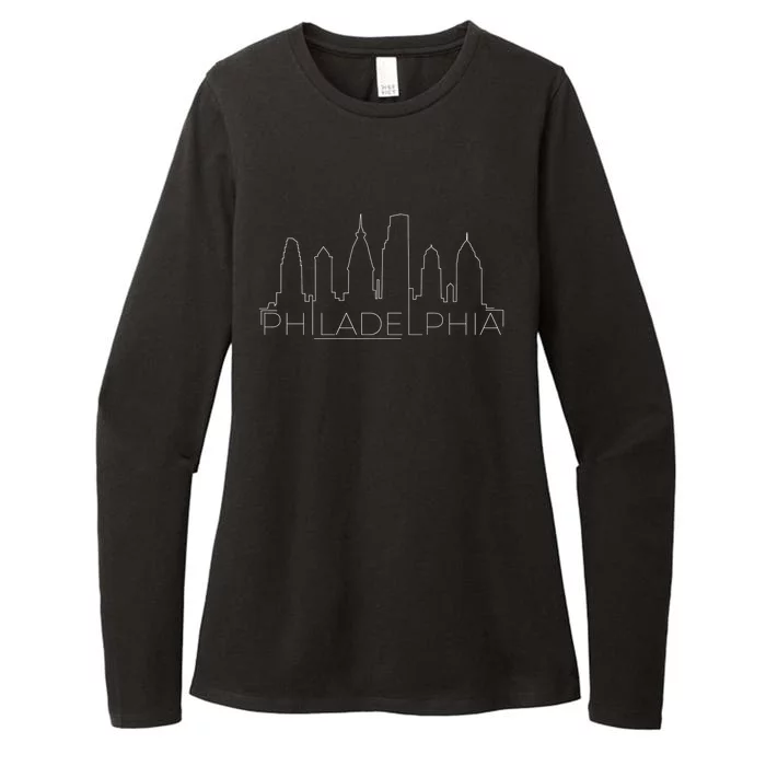 Skyline Line Philadelphia City Womens CVC Long Sleeve Shirt