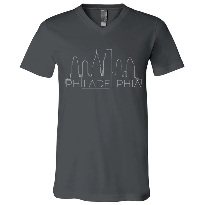 Skyline Line Philadelphia City V-Neck T-Shirt