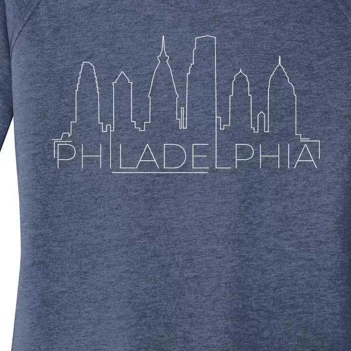 Skyline Line Philadelphia City Women's Perfect Tri Tunic Long Sleeve Shirt