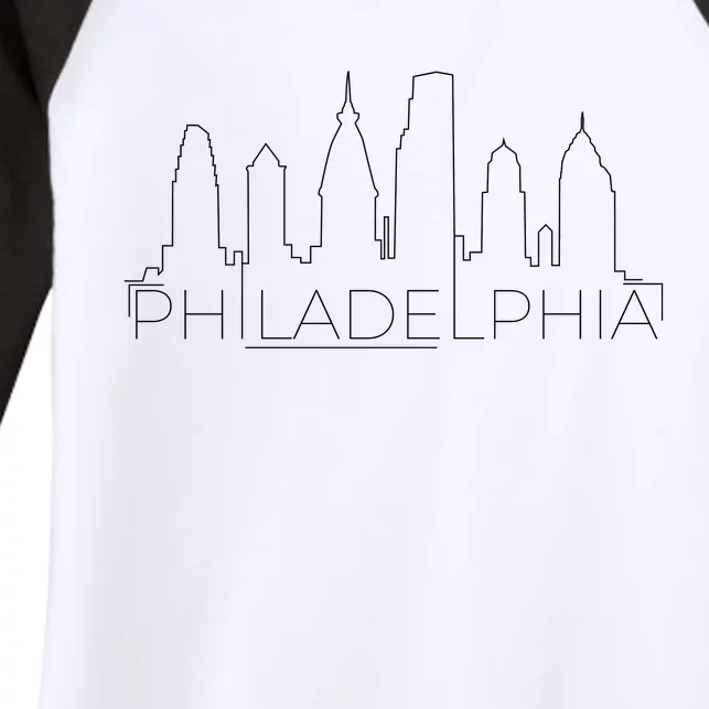 Skyline Line Philadelphia City Women's Tri-Blend 3/4-Sleeve Raglan Shirt