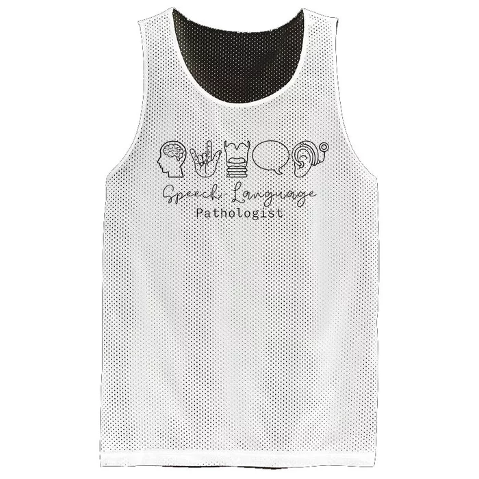 Speech Language Pathologist Sign Language Mesh Reversible Basketball Jersey Tank