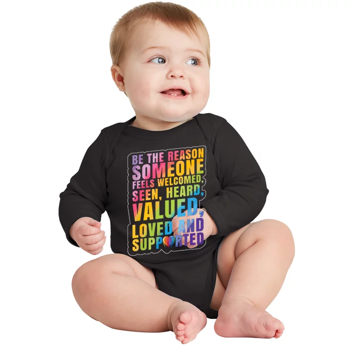 Support Lgbt Pride Month Baby Long Sleeve Bodysuit