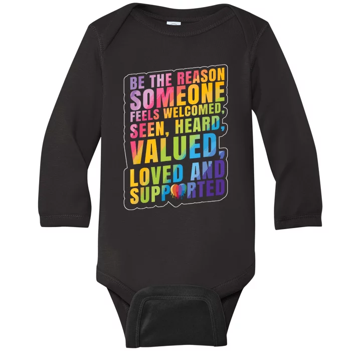 Support Lgbt Pride Month Baby Long Sleeve Bodysuit