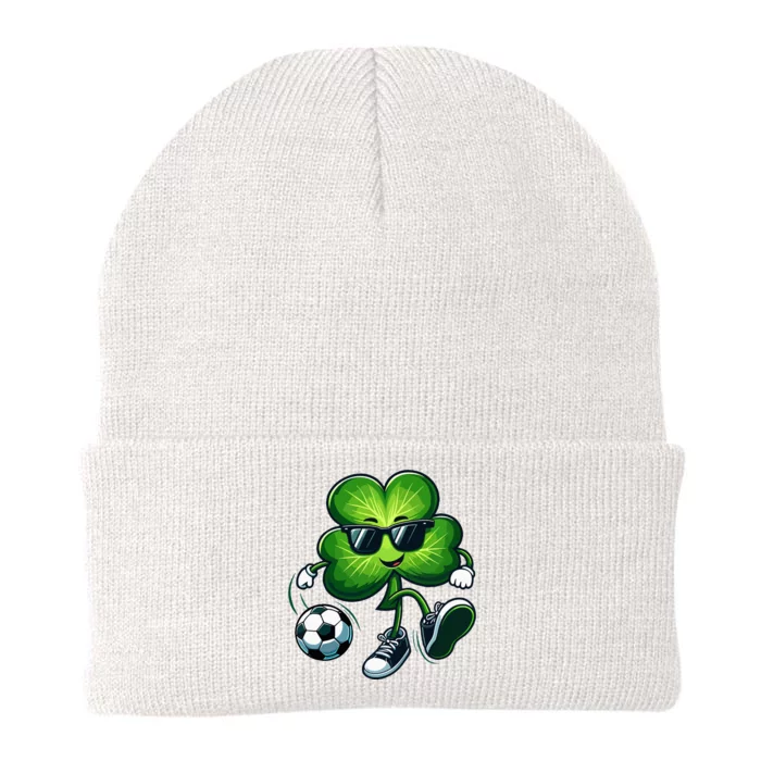 Soccer Lovers Players St Patricks Day Shamrock Knit Cap Winter Beanie