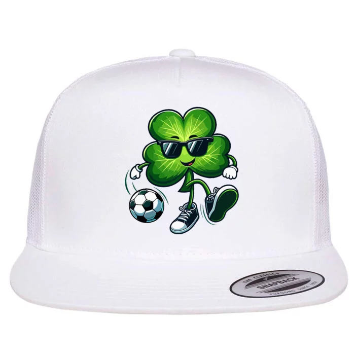 Soccer Lovers Players St Patricks Day Shamrock Flat Bill Trucker Hat