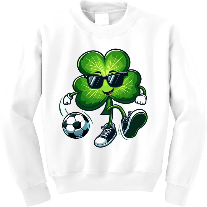 Soccer Lovers Players St Patricks Day Shamrock Kids Sweatshirt