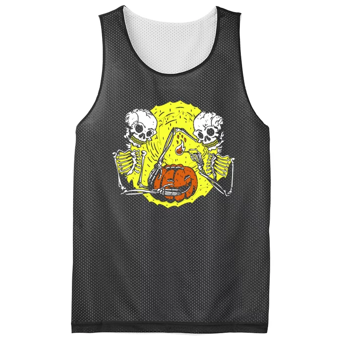 Skeletons Lighting Pumpkin Mesh Reversible Basketball Jersey Tank