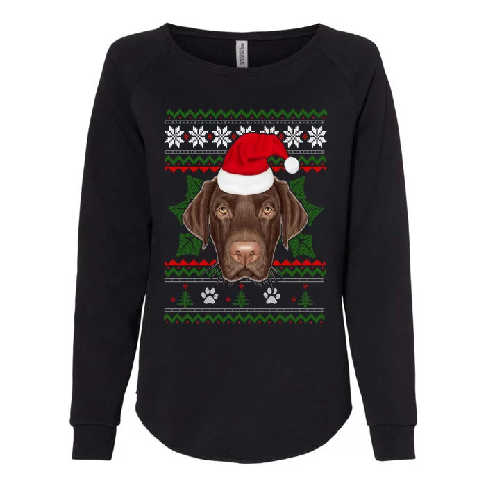 Santa Labrador Retriever Dog Holiday Ugly Christmas Xmas Gift Womens California Wash Sweatshirt