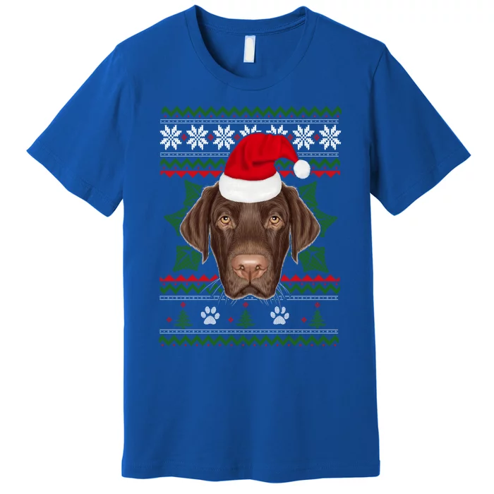 Santa Labrador Retriever Dog Holiday Ugly Christmas Xmas Gift Premium T-Shirt