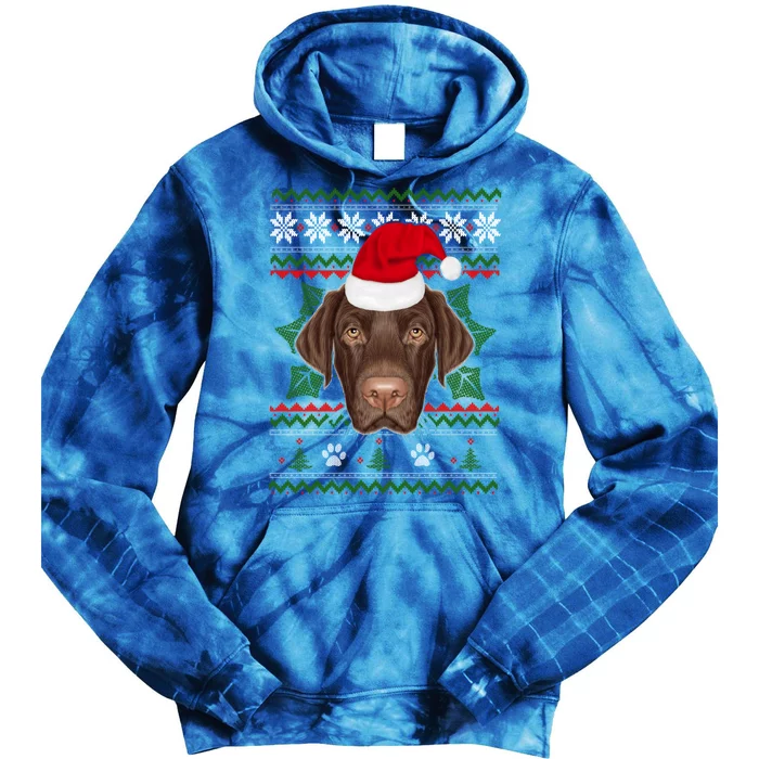 Santa Labrador Retriever Dog Holiday Ugly Christmas Xmas Gift Tie Dye Hoodie