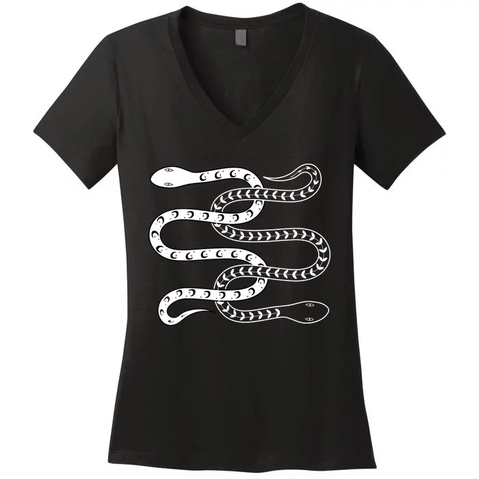 Snake Lover Reptile Fans Herpetologist Ophiologist Ophiology Women's V-Neck T-Shirt