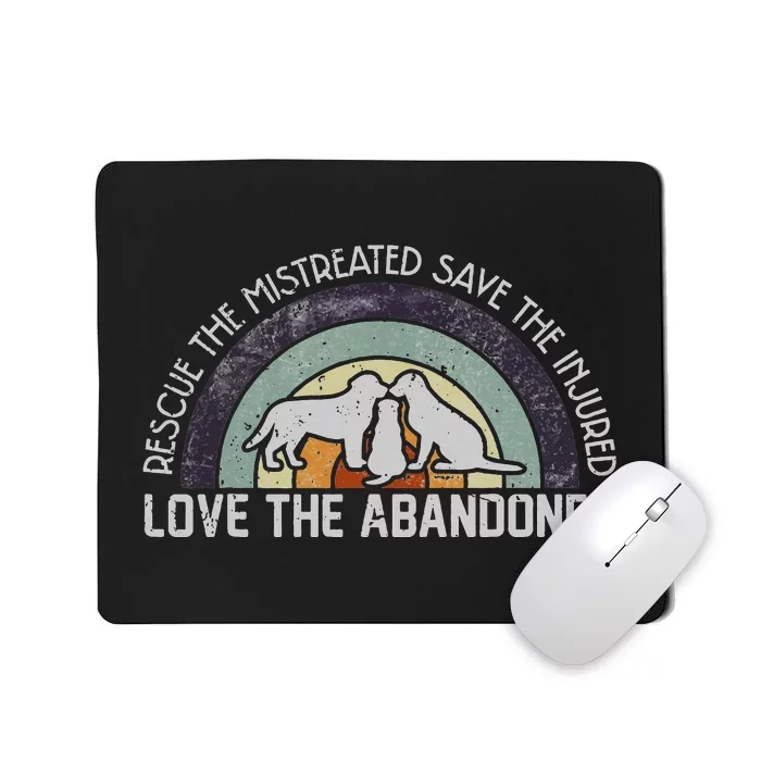 Save Love Rescue the Mistreated Cute Animals Rescue Dog Mousepad