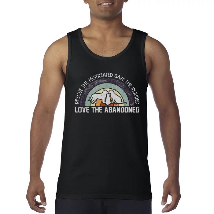 Save Love Rescue the Mistreated Cute Animals Rescue Dog Tank Top