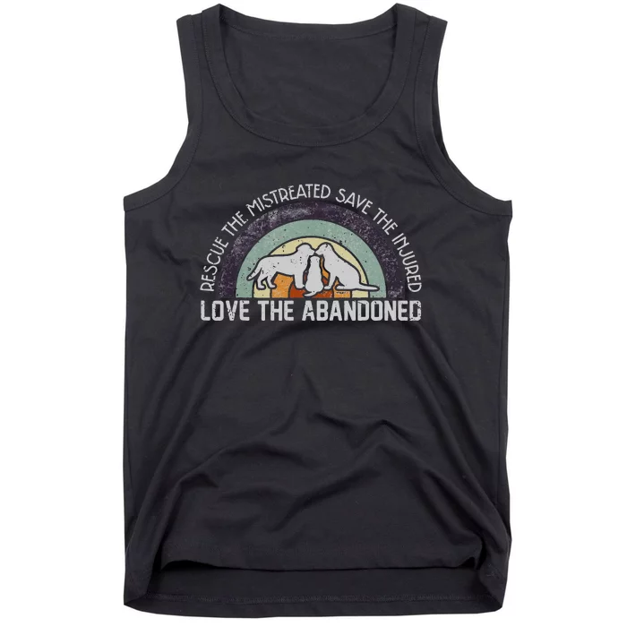 Save Love Rescue the Mistreated Cute Animals Rescue Dog Tank Top