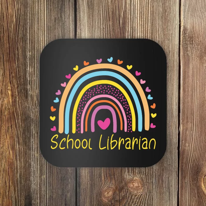 School Librarian Rainbow Coaster