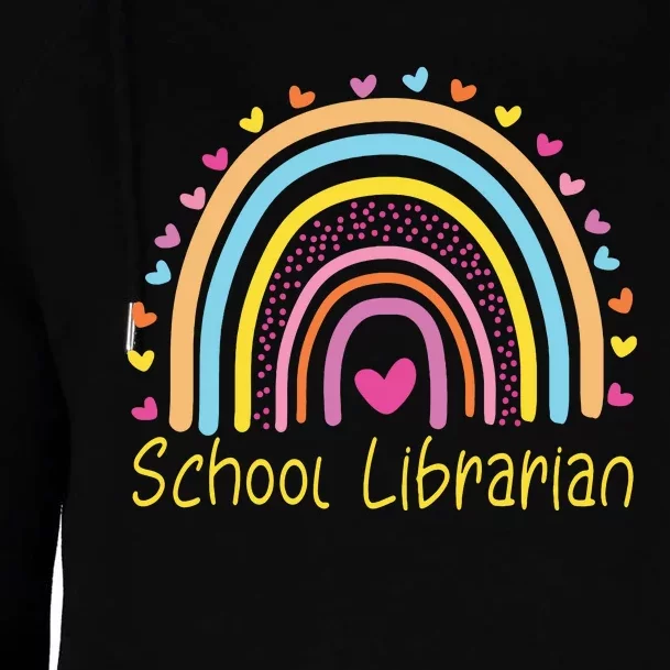 School Librarian Rainbow Womens Funnel Neck Pullover Hood