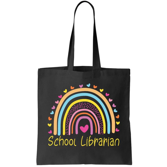 School Librarian Rainbow Tote Bag