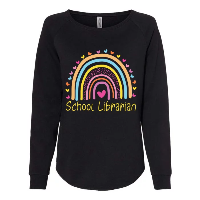 School Librarian Rainbow Womens California Wash Sweatshirt