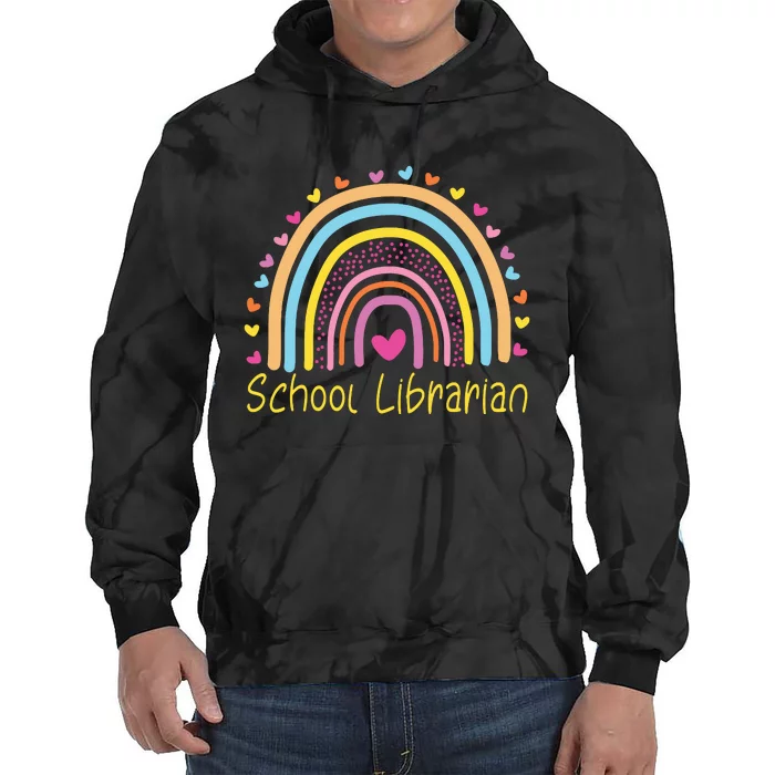 School Librarian Rainbow Tie Dye Hoodie