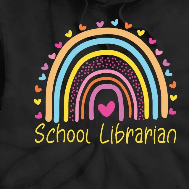 School Librarian Rainbow Tie Dye Hoodie