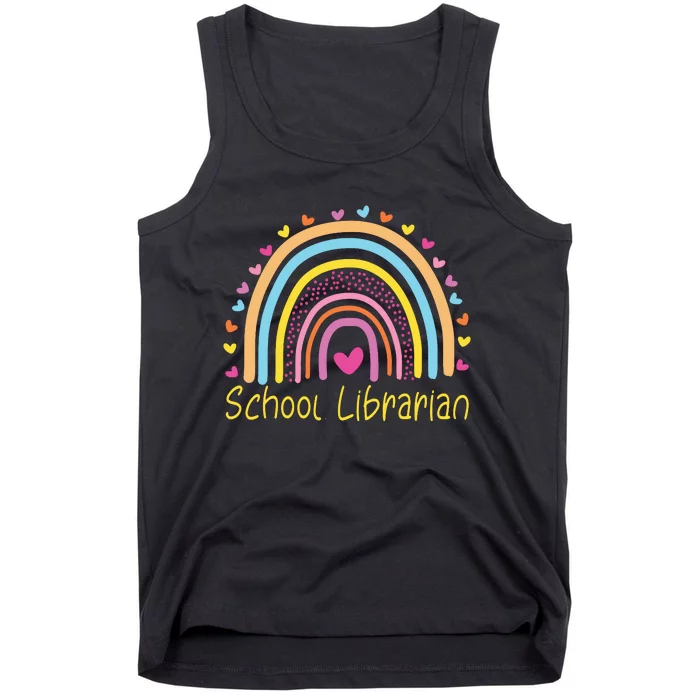 School Librarian Rainbow Tank Top