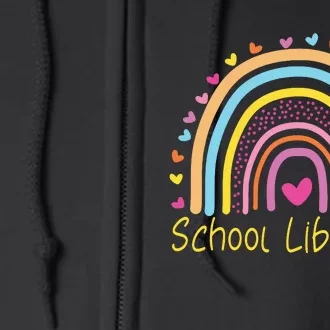 School Librarian Rainbow Full Zip Hoodie