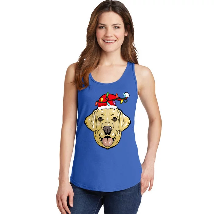 Santa Labrador Retriever Light Christmas Gift Ladies Essential Tank