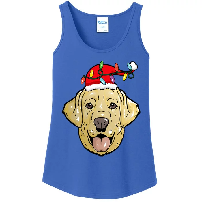 Santa Labrador Retriever Light Christmas Gift Ladies Essential Tank