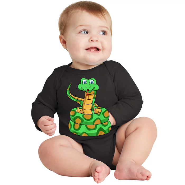 Snake Lover Reptile Cobra Python Boa Herpetologist Baby Long Sleeve Bodysuit