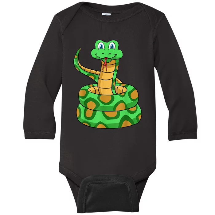 Snake Lover Reptile Cobra Python Boa Herpetologist Baby Long Sleeve Bodysuit