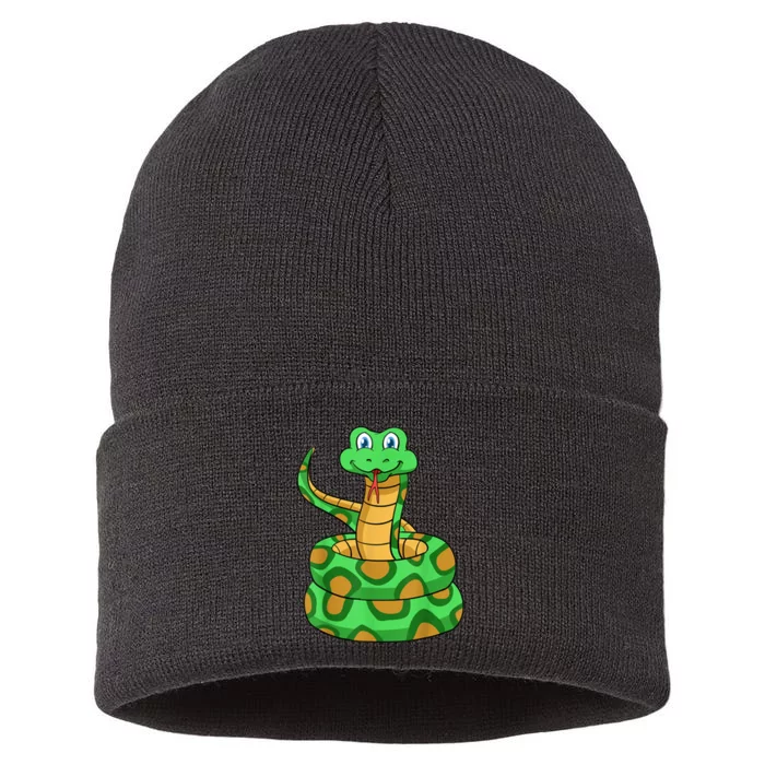 Snake Lover Reptile Cobra Python Boa Herpetologist Sustainable Knit Beanie