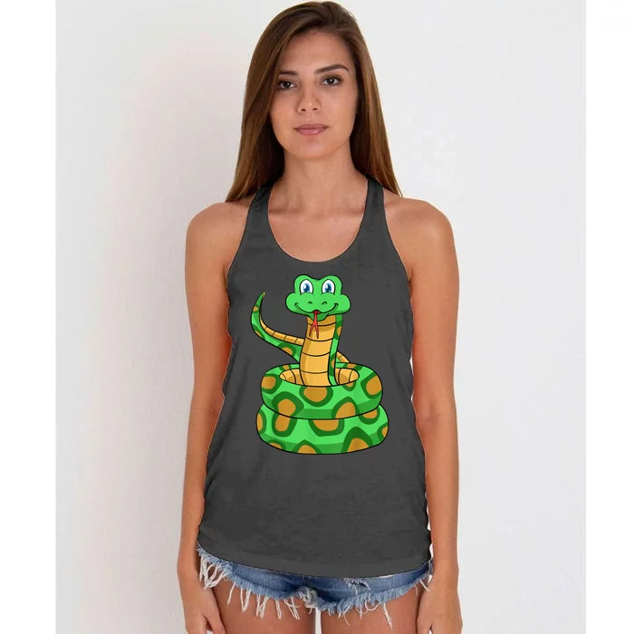 Snake Lover Reptile Cobra Python Boa Herpetologist Women's Knotted Racerback Tank