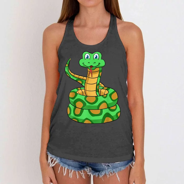 Snake Lover Reptile Cobra Python Boa Herpetologist Women's Knotted Racerback Tank