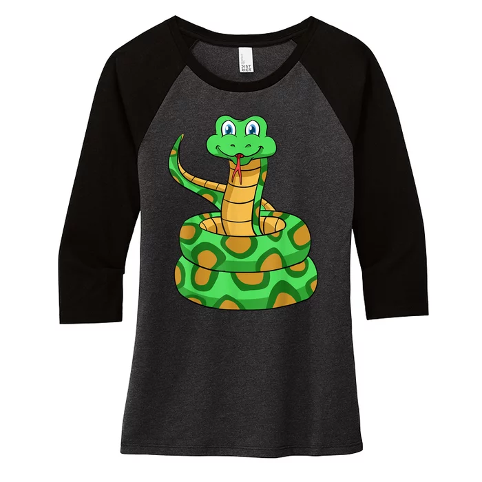 Snake Lover Reptile Cobra Python Boa Herpetologist Women's Tri-Blend 3/4-Sleeve Raglan Shirt